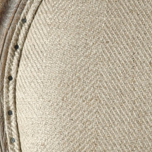 Zentique Medallion Settee with Oak Frame and Linen Upholstery — Classic Medallion Back, Plush Supportive Seating Limed Grey Oak, Hemp Linen B009-3 E272 H009