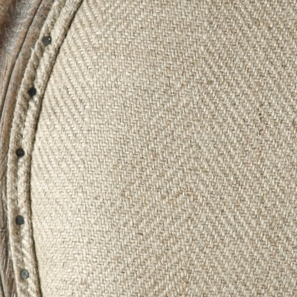 Zentique Medallion Settee with Oak Frame and Linen Upholstery — Classic Medallion Back, Plush Supportive Seating Limed Grey Oak, Hemp Linen B009-3 E272 H009