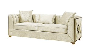 English Elm Velencia Contemporary Velvet Sofa with Gold Accents and Solid Wood Frame for Living Rooms B009139133
