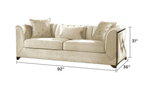 English Elm Velencia Contemporary Velvet Sofa with Gold Accents and Solid Wood Frame for Living Rooms B009139133