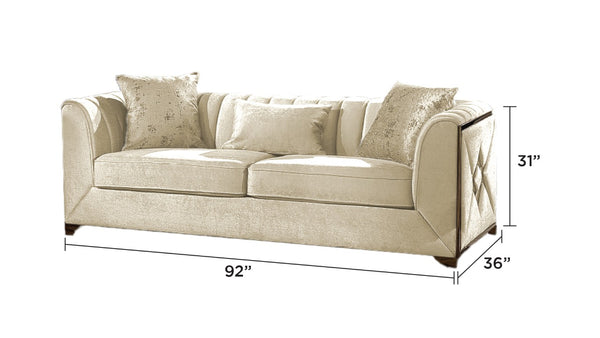English Elm Velencia Contemporary Velvet Sofa with Gold Accents and Solid Wood Frame for Living Rooms B009139133