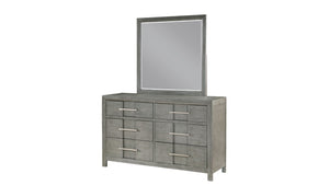 English Elm Modern Six Drawer Gray Dresser with Silver Hardware for Bedroom Storage B009139192