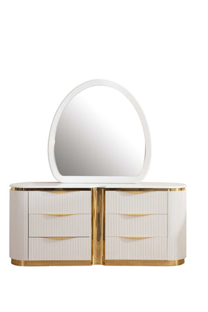 English Elm Laura Oval Wood Frame Wall Mirror with Gold Accent Finish for Bedroom or Dressing Room B00955981