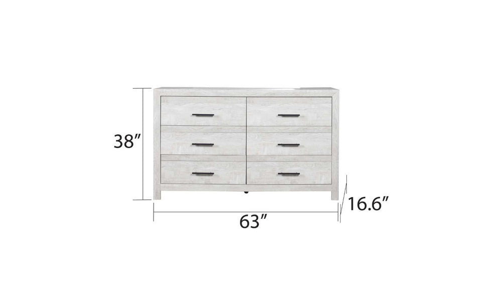English Elm Modern Farmhouse Six Drawer Wood Dresser with Natural Rustic Finish for Bedroom Storage B009P152650