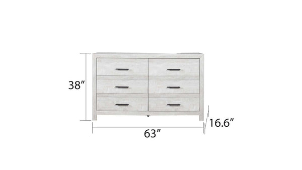 English Elm Modern Farmhouse Six Drawer Wood Dresser with Natural Rustic Finish for Bedroom Storage B009P152650