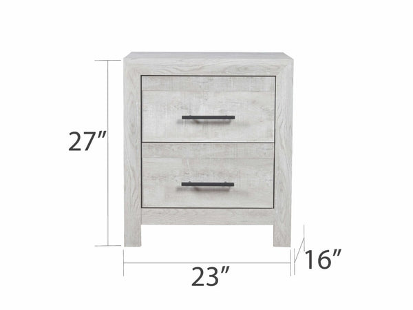 English Elm Denver Two Drawer Wood Nightstand with Natural Rustic Finish for Modern Bedrooms B009P152651