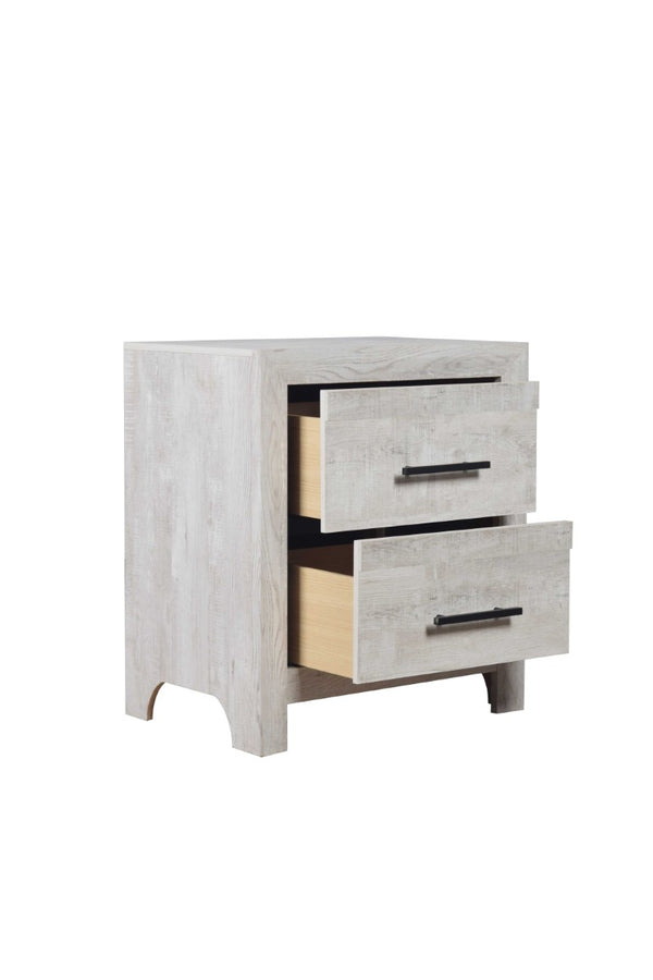 English Elm Denver Two Drawer Wood Nightstand with Natural Rustic Finish for Modern Bedrooms B009P152651
