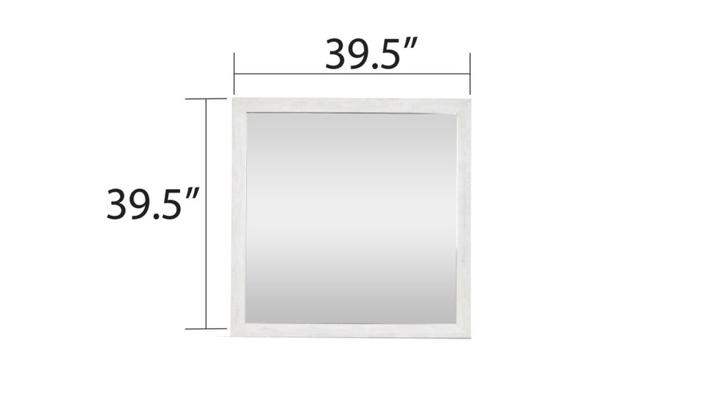 English Elm Denver Square Wood Frame Wall Mirror with Natural Grain Finish for Modern Rustic Rooms B009P152658