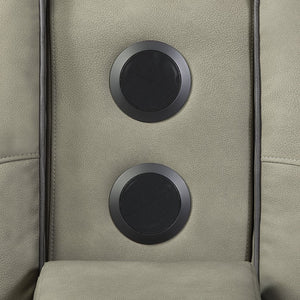 English Elm Bruno Power Reclining Loveseat with Bluetooth Audio Led Lighting and Cup Holders Gray B009P386508