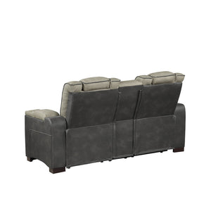 English Elm Bruno Power Reclining Loveseat with Bluetooth Audio Led Lighting and Cup Holders Gray B009P386508