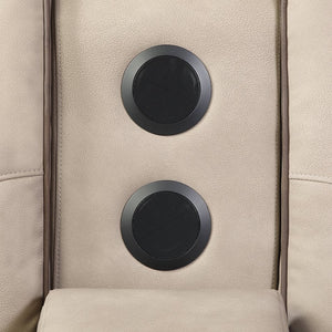 English Elm Bruno Power Reclining Loveseat with Bluetooth Audio Led Lighting and Cup Holders Brown B009P386511