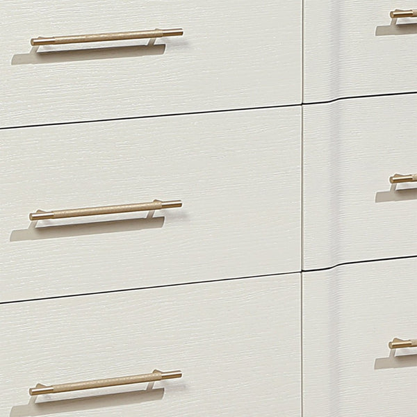English Elm Lexington Nine Drawer Wide Ivory Dresser with Gold Hardware and Curved Glam Fronts B009P450611