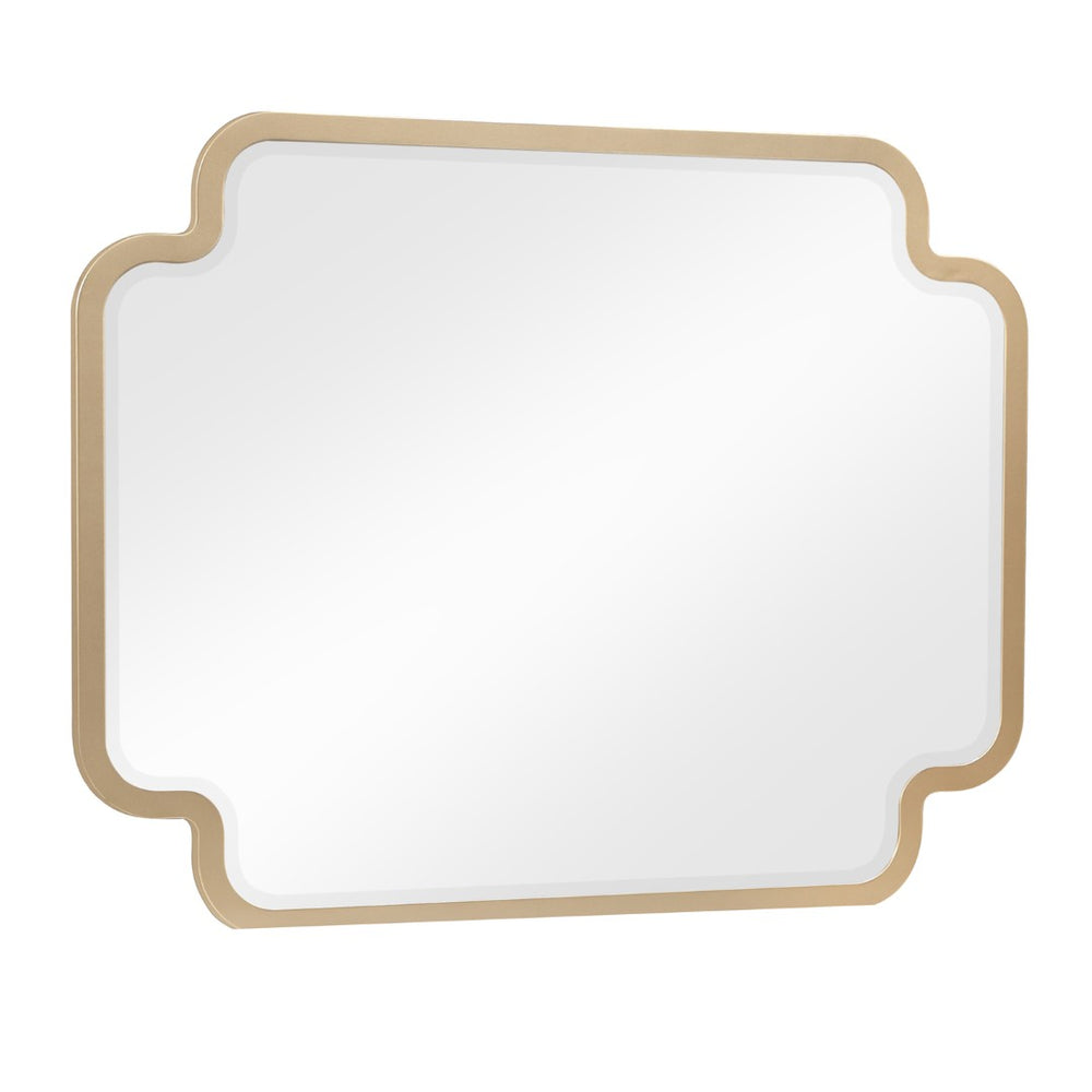 English Elm Lexington Sculpted Bedroom Wall Mirror Beige Frame with Gold Accents Modern Decor B009P450612