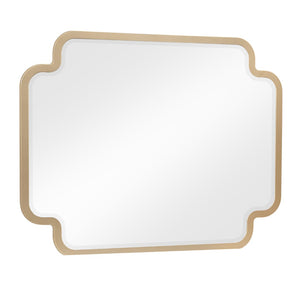 English Elm Lexington Sculpted Bedroom Wall Mirror Beige Frame with Gold Accents Modern Decor B009P450612
