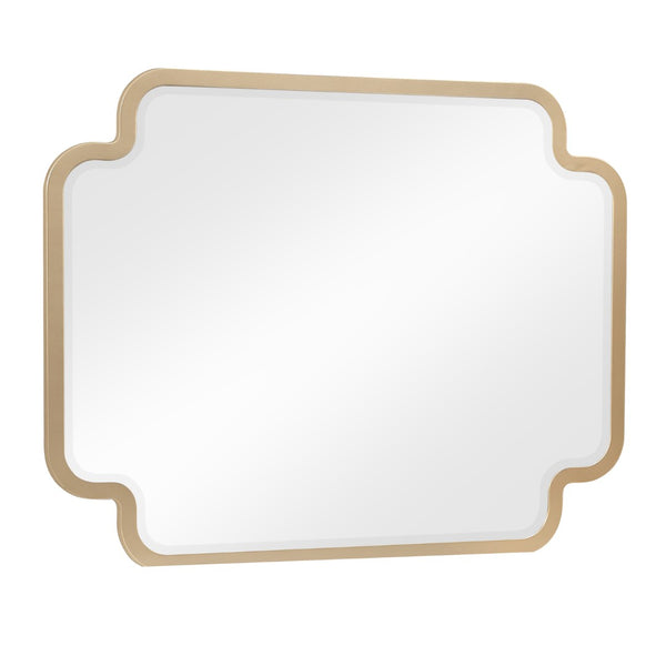 English Elm Lexington Sculpted Bedroom Wall Mirror Beige Frame with Gold Accents Modern Decor B009P450612