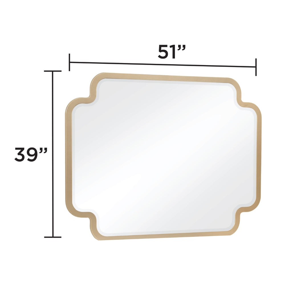 English Elm Lexington Sculpted Bedroom Wall Mirror Beige Frame with Gold Accents Modern Decor B009P450612