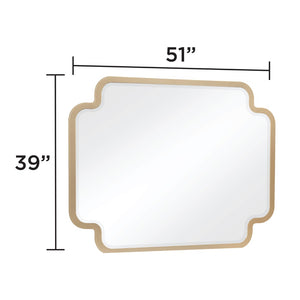 English Elm Lexington Sculpted Bedroom Wall Mirror Beige Frame with Gold Accents Modern Decor B009P450612