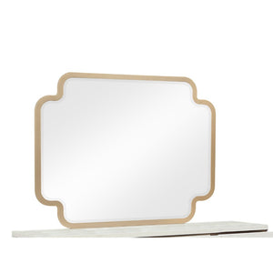 English Elm Lexington Sculpted Bedroom Wall Mirror Beige Frame with Gold Accents Modern Decor B009P450612