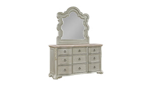 English Elm Bella Nine Drawer Dresser with Genuine Marble Top Champagne Finish Bedroom Luxury B009P451400