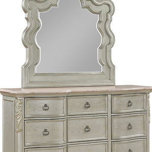 English Elm Bella Nine Drawer Dresser with Genuine Marble Top Champagne Finish Bedroom Luxury B009P451400