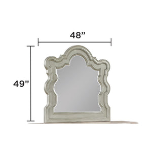 English Elm Bella Champagne Wood Dresser Mirror with Sculpted Ornamental Frame for Bedroom B009P451401