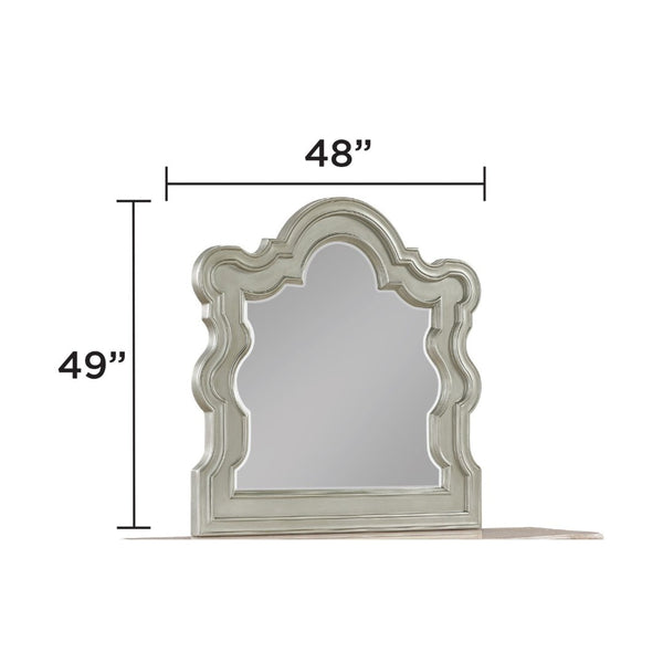 English Elm Bella Champagne Wood Dresser Mirror with Sculpted Ornamental Frame for Bedroom B009P451401