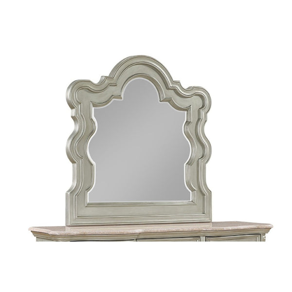 English Elm Bella Champagne Wood Dresser Mirror with Sculpted Ornamental Frame for Bedroom B009P451401
