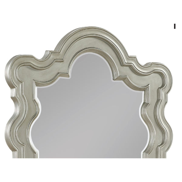 English Elm Bella Champagne Wood Dresser Mirror with Sculpted Ornamental Frame for Bedroom B009P451401