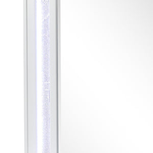 English Elm Abigale White Wood Frame Dresser Mirror with Integrated Led Strips for Modern Bedrooms B009P453762