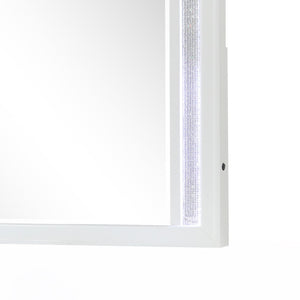 English Elm Abigale White Wood Frame Dresser Mirror with Integrated Led Strips for Modern Bedrooms B009P453762