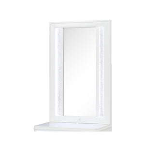 English Elm Abigale White Wood Framed Led Bedroom Mirror Top for Contemporary Nightstand Decor B009P453764