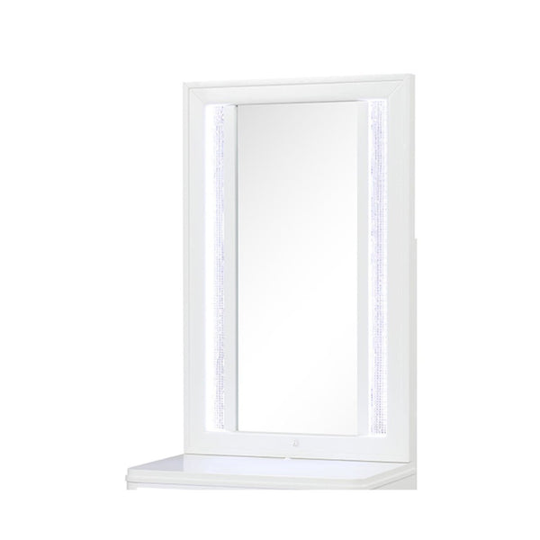 English Elm Abigale White Wood Framed Led Bedroom Mirror Top for Contemporary Nightstand Decor B009P453764