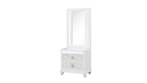 English Elm Abigale White Wood Framed Led Bedroom Mirror Top for Contemporary Nightstand Decor B009P453764