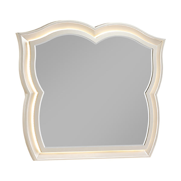 English Elm Flora Sculpted Champagne Dresser Mirror with Led Perimeter Lighting and Gold Trim B009P465740