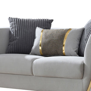 English Elm Contessa Glam Fabric Loveseat with Gold Tone Legs and Curved Arms for Compact Living Gray B009P466433