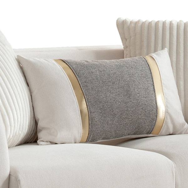 English Elm Contessa Glam Beige Fabric Loveseat with Gold Accents and High Density Foam Seating B009P466437