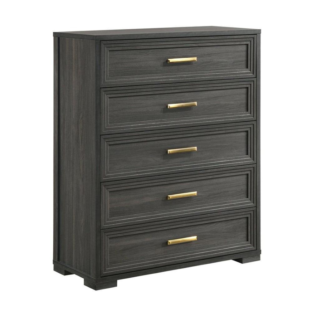 English Elm Colorado Tall Wood Chest with Deep Drawers and Ball-bearing Glides for Modern Bedrooms B009P466450