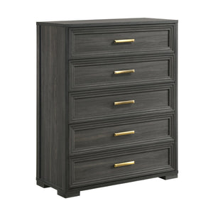 English Elm Colorado Tall Wood Chest with Deep Drawers and Ball-bearing Glides for Modern Bedrooms B009P466450