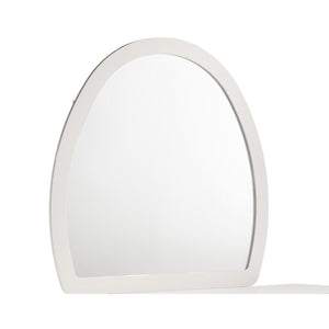English Elm Giovanni Curved White Frame Dresser Mirror with Gold Accent Trim for Elegant Bedrooms B009P466458