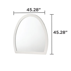 English Elm Giovanni Curved White Frame Dresser Mirror with Gold Accent Trim for Elegant Bedrooms B009P466458