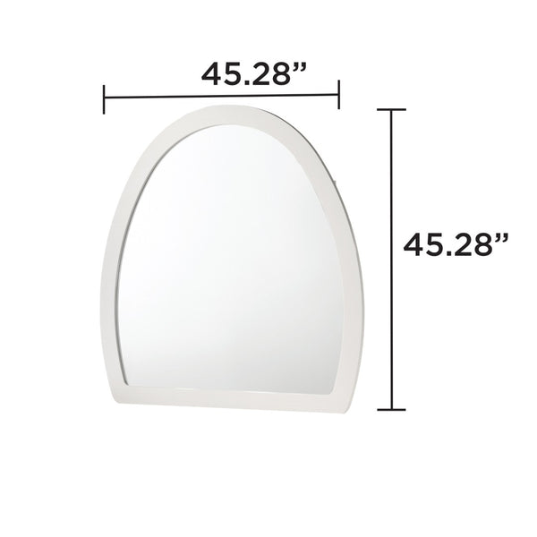 English Elm Giovanni Curved White Frame Dresser Mirror with Gold Accent Trim for Elegant Bedrooms B009P466458