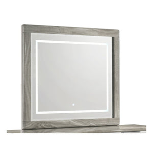 English Elm Jazz LED Wall Mirror with Marble Grain Frame Touch Sensor Bedroom Vanity B009P466467