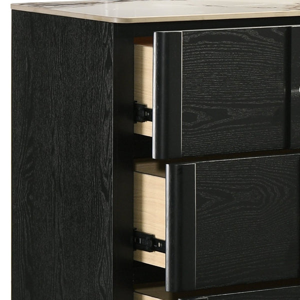 English Elm Opel Six Drawer Dresser Sintered Stone Top Velvet Lined Contemporary Bedroom Storage B009P473967
