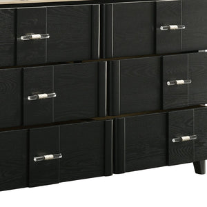 English Elm Opel Six Drawer Dresser Sintered Stone Top Velvet Lined Contemporary Bedroom Storage B009P473967