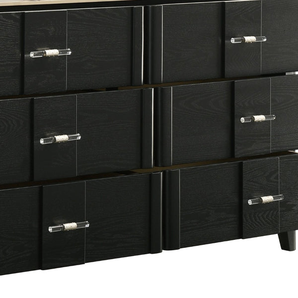 English Elm Opel Six Drawer Dresser Sintered Stone Top Velvet Lined Contemporary Bedroom Storage B009P473967