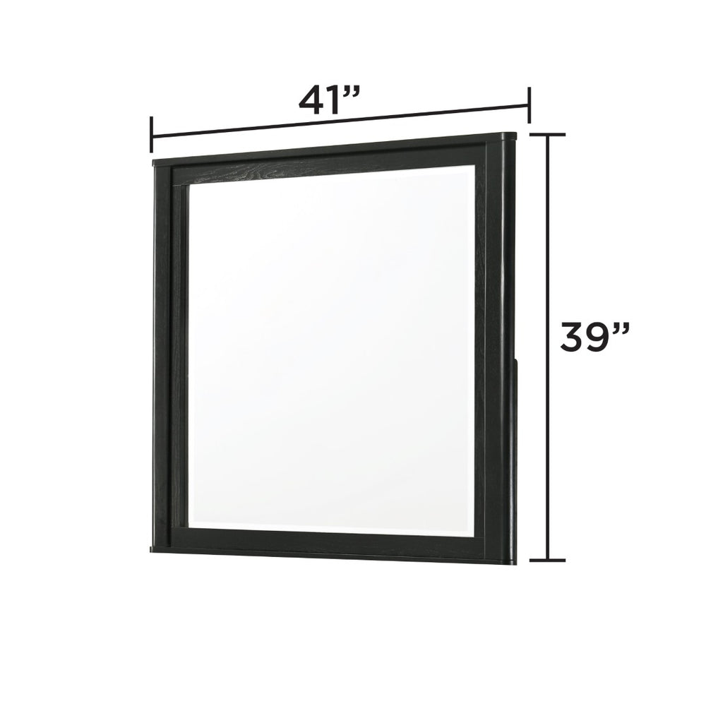 English Elm Opel Rectangular Beveled Glass Dresser Mirror with Deep Matte Black Frame for Modern Bedrooms B009P473968
