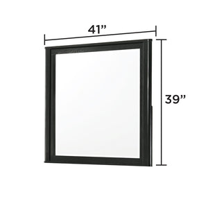 English Elm Opel Rectangular Beveled Glass Dresser Mirror with Deep Matte Black Frame for Modern Bedrooms B009P473968