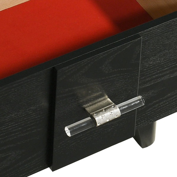English Elm Opel Modern Nightstand Sintered Stone Top Velvet Lined Drawer Acrylic Pulls B009P473969