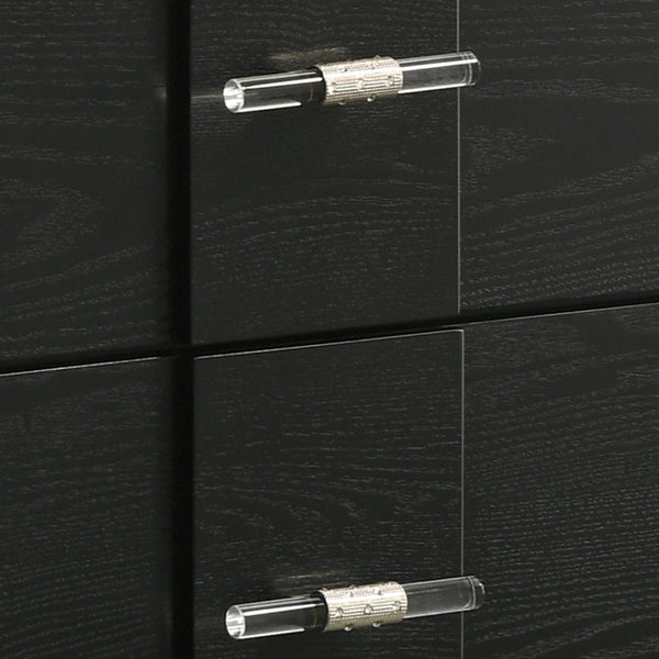 English Elm Opel Modern Nightstand Sintered Stone Top Velvet Lined Drawer Acrylic Pulls B009P473969