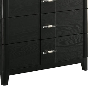 English Elm Opel Five Drawer Chest Sintered Stone Top Acrylic Pulls Contemporary Bedroom Storage B009P473970